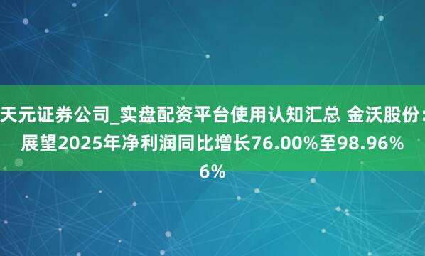 天元证券公司_实盘配资平台使用认知汇总 金沃股份：展望2025年净利润同比增长76.00%至98.96%