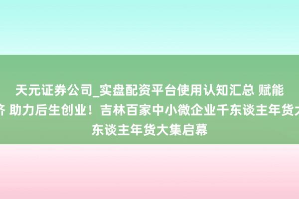 天元证券公司_实盘配资平台使用认知汇总 赋能民营经济 助力后生创业！吉林百家中小微企业千东谈主年货大集启幕