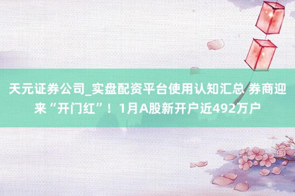 天元证券公司_实盘配资平台使用认知汇总 券商迎来“开门红”！1月A股新开户近492万户